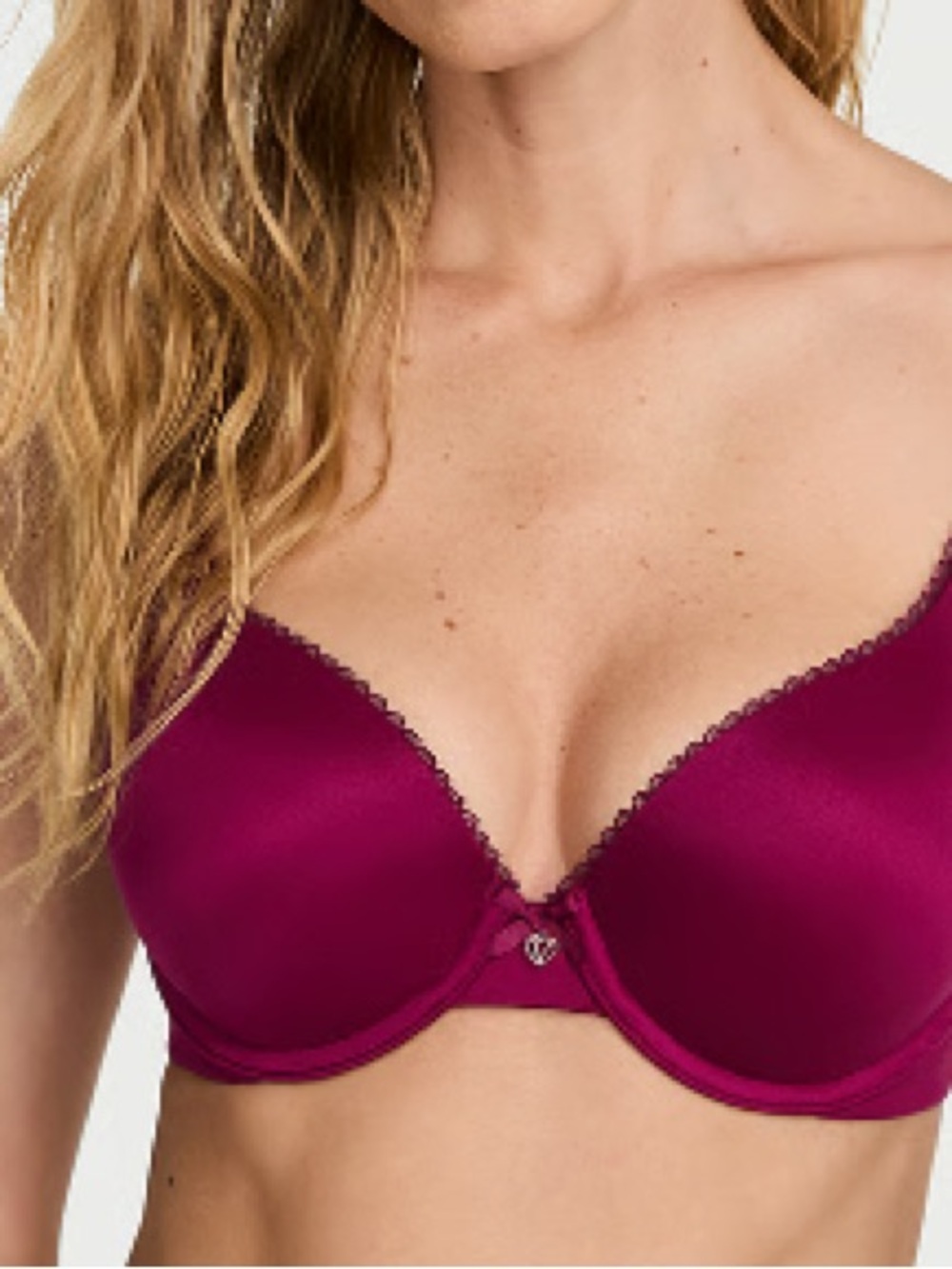 Victoria's Secret Satin Push-Up Bra in Deep Berry